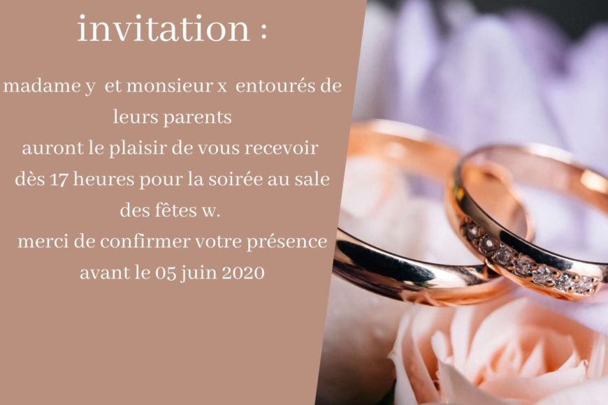 Je vais créer des cartes d'invitation de mariage et autres 